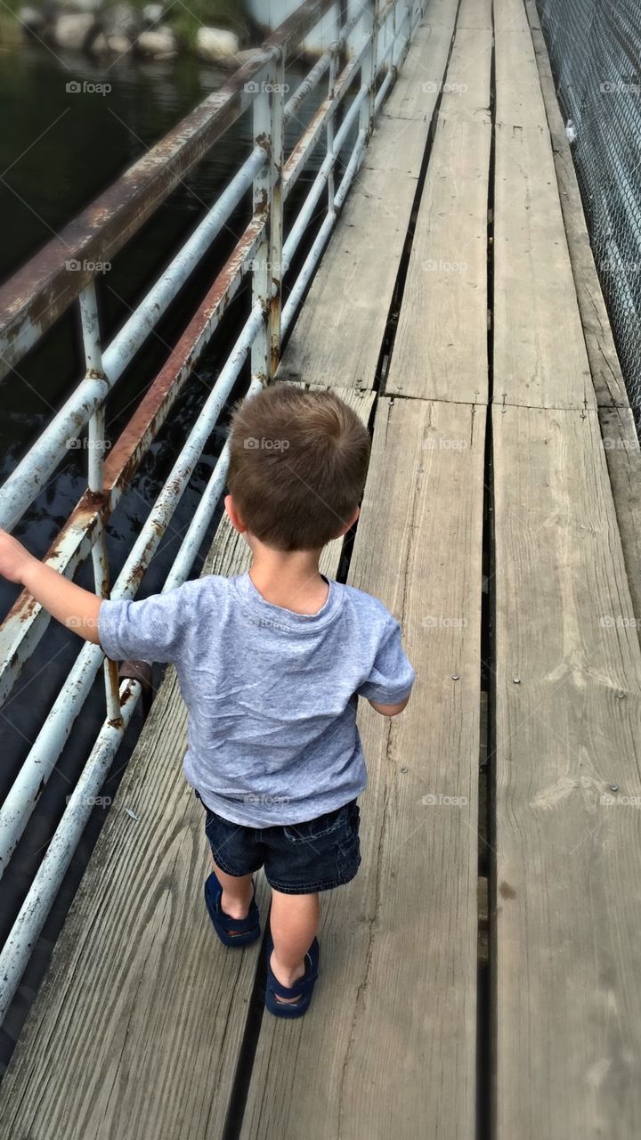Brave on a bridge