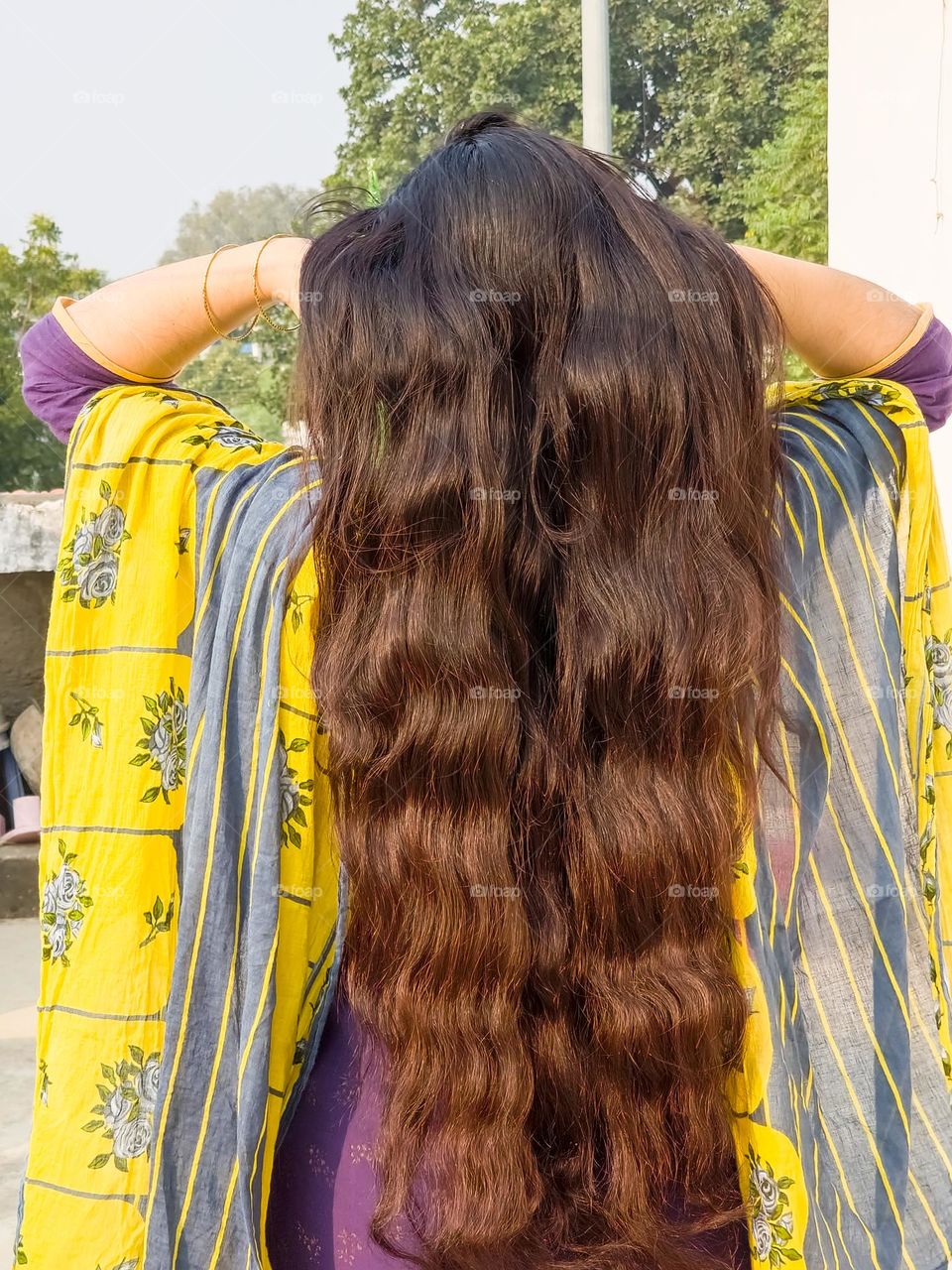 Natural and healthy shiny hair