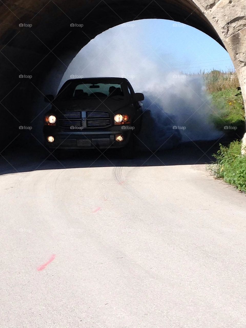 burnout under bridge
