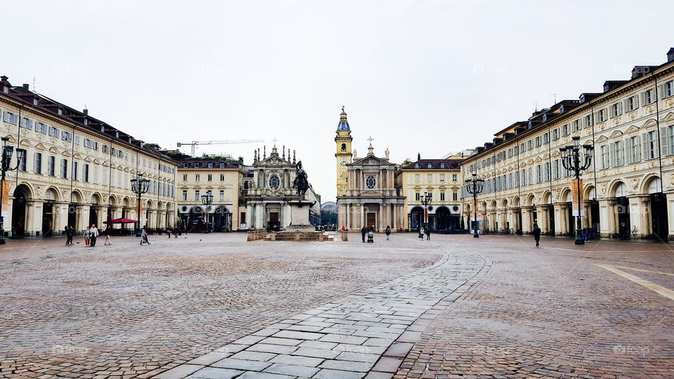 Piazza san carlos in Turin in Italy