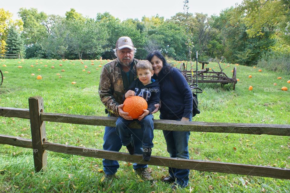 Found the perfect pumpkin . Day at the farm trying to find the perfect pumpkin