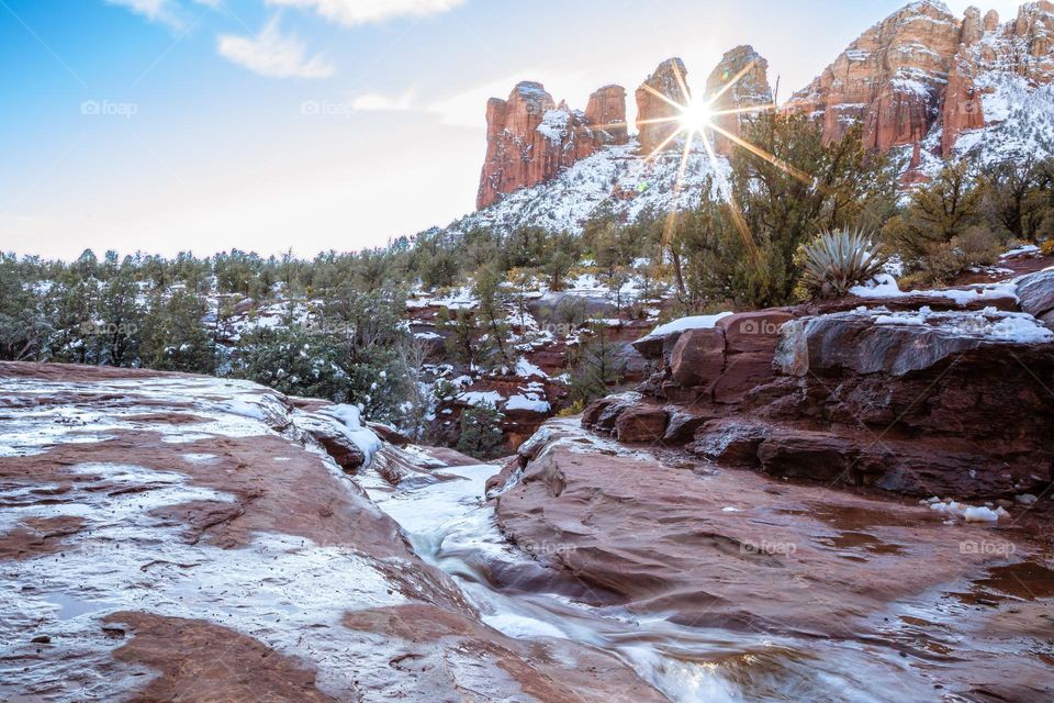 Snowy Sedona Landscape