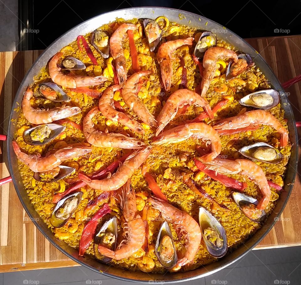 High angle view of prawn in plate