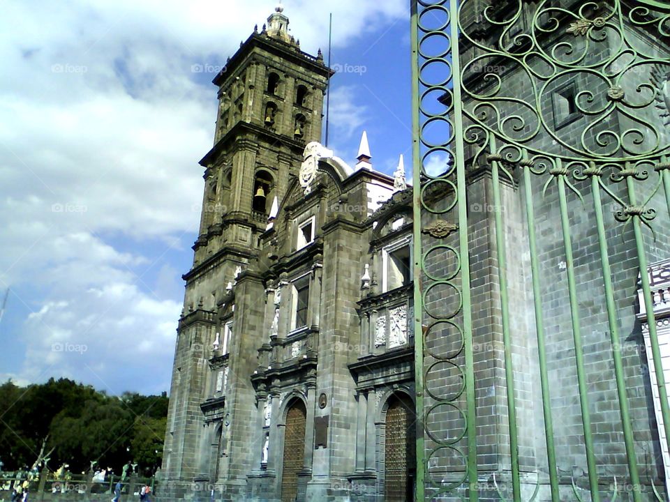 Cathedral Puebla Mexico . Cathedral Colonial 