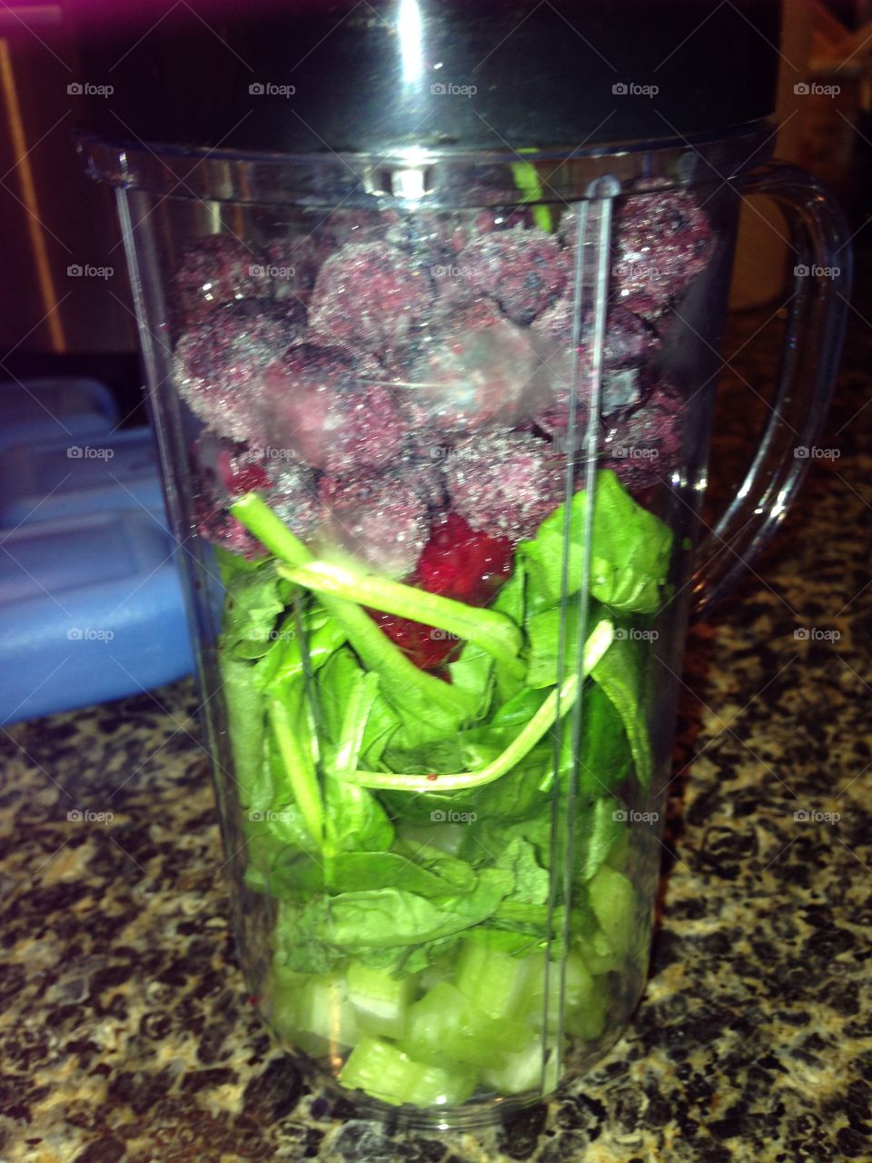 Smoothie before its blended