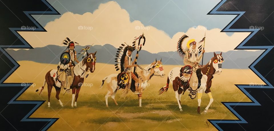 Painting in the Fort Randall SD Lakota Casino