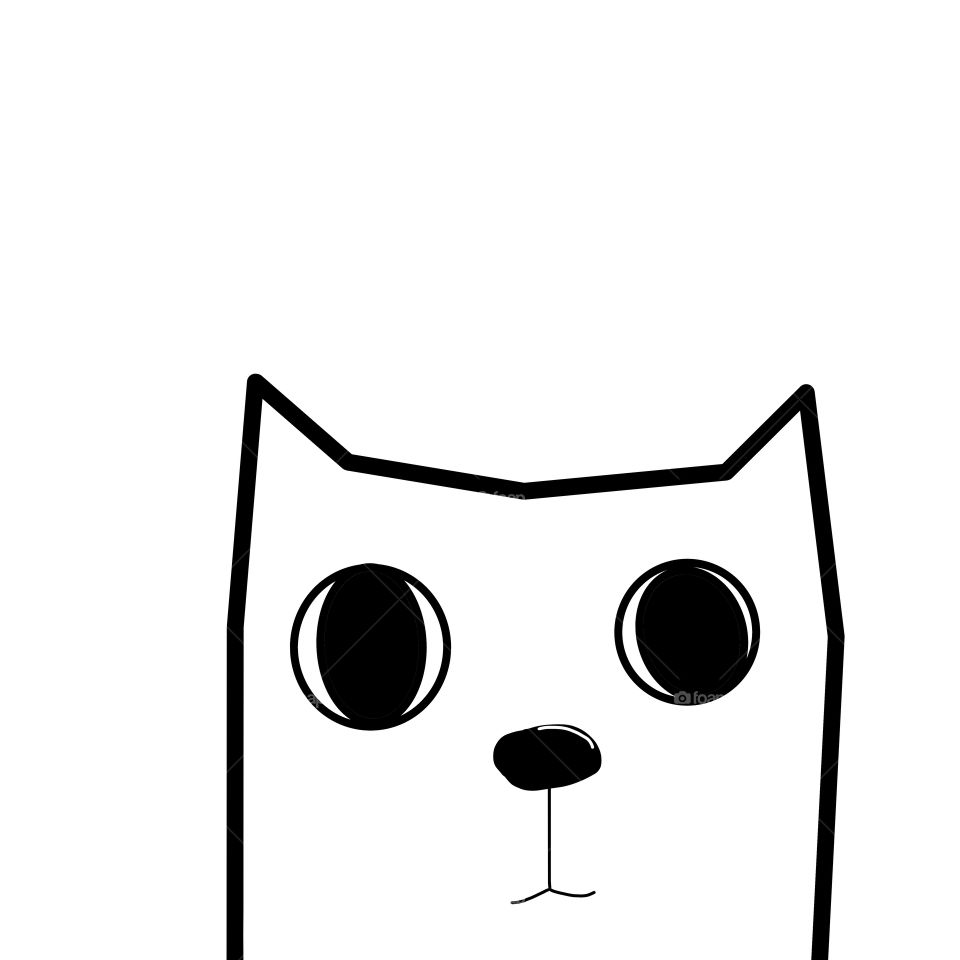 drawing white cat