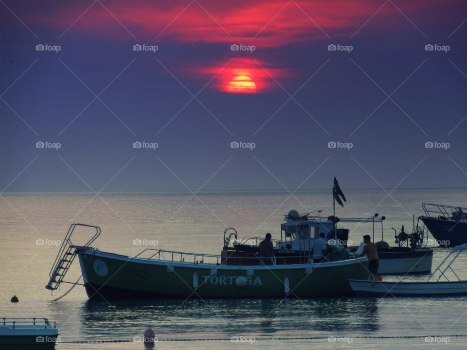 Sunset over Praia ( Italy ).