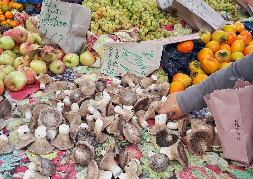 shopping in the fresh street market