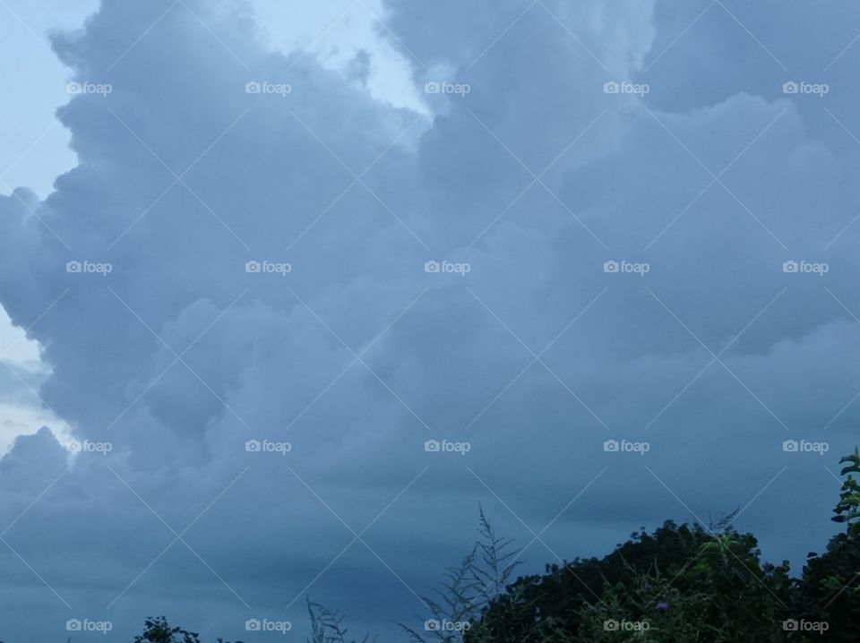 Storm clouds in the sky.