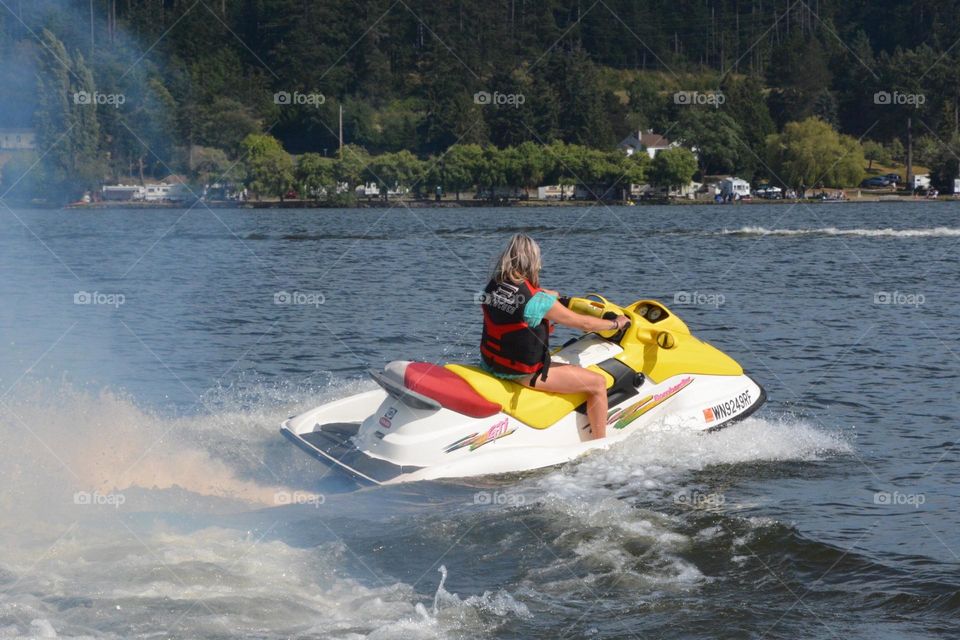 Girl on jet skis