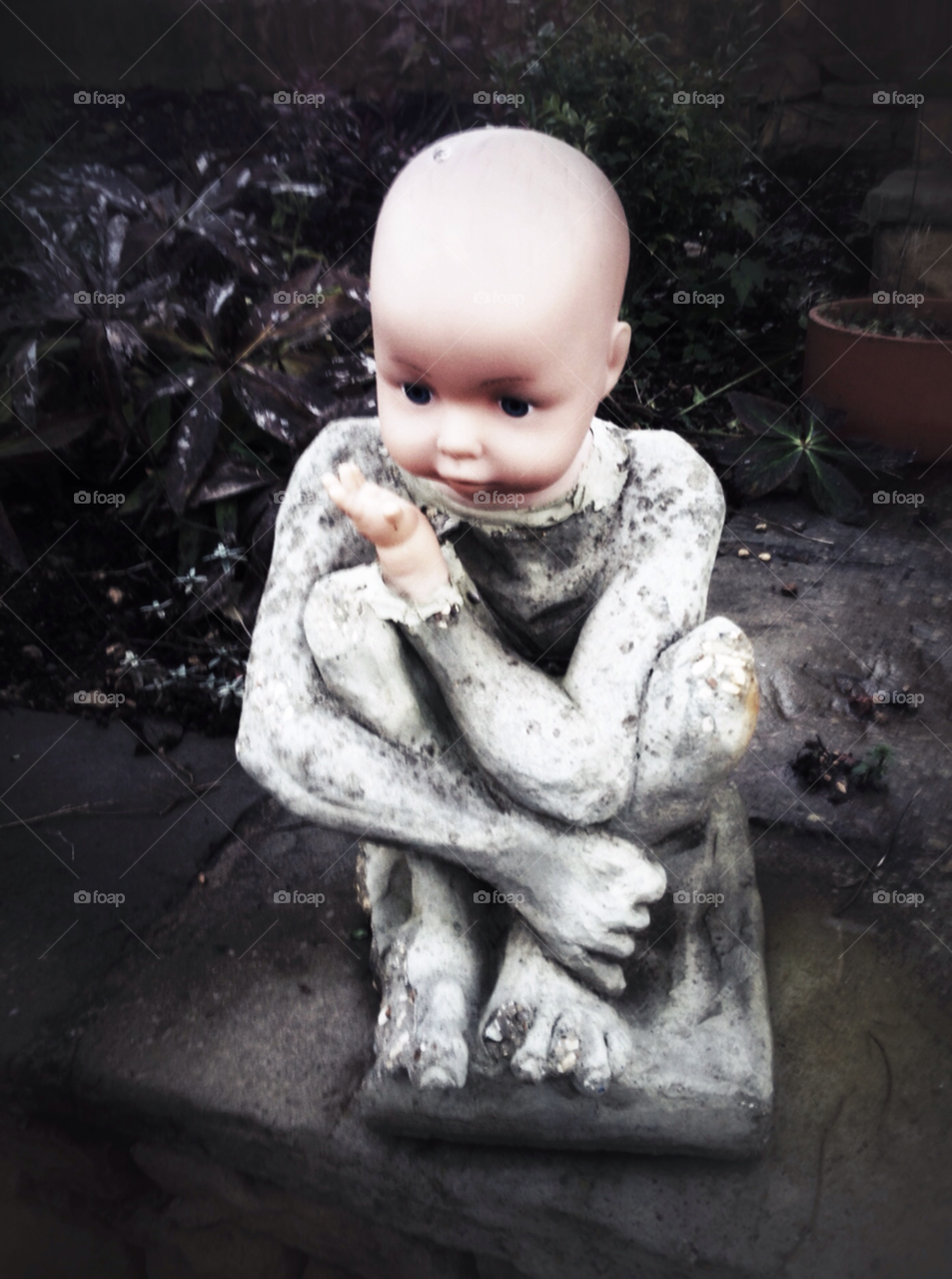 garden baby statue ornament by indiemuppet
