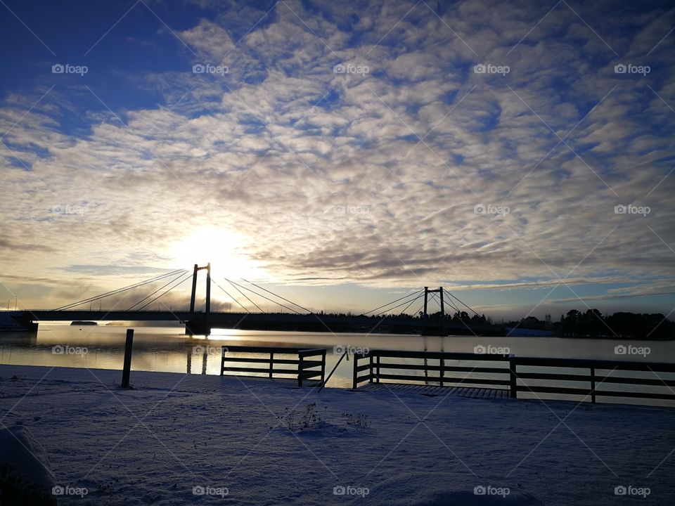Cloudy sky on a winter day