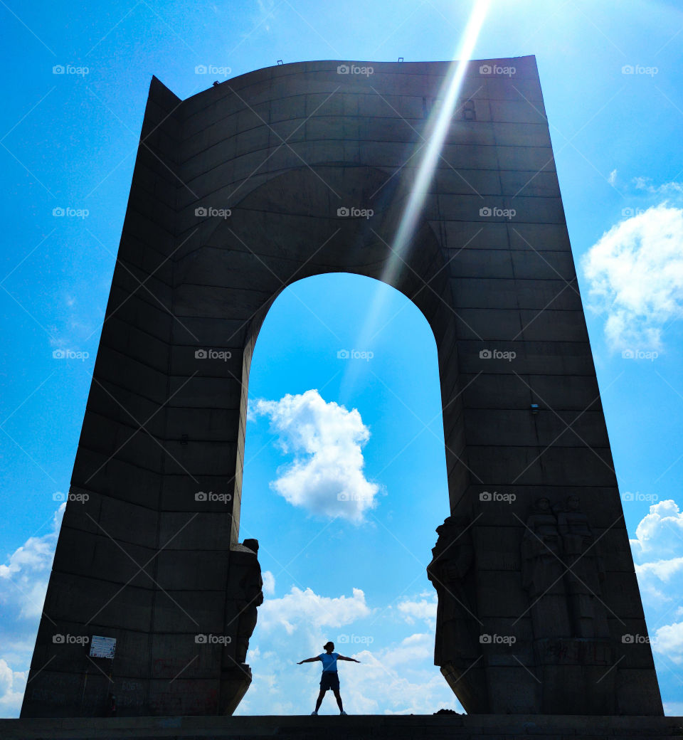 Daylight shadow under the arch