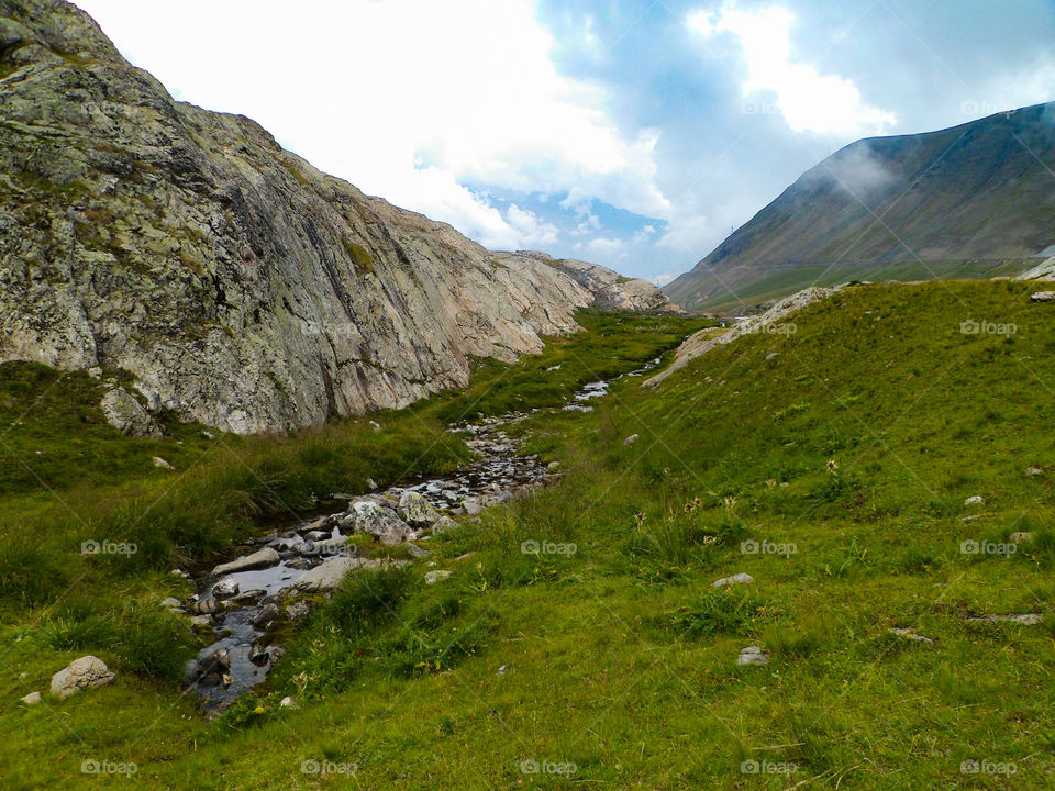 Stream in Mont-de-lans in France