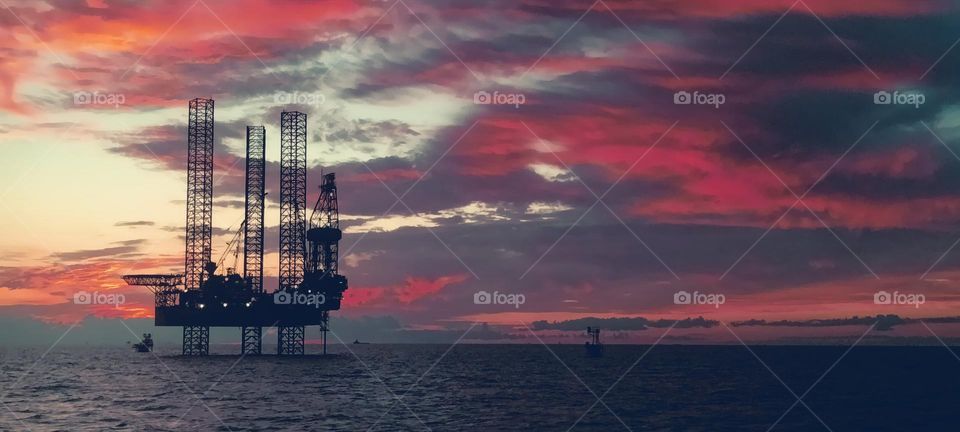 Oil Rig Sunset