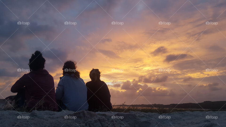 Sunset on the beach in Mozambique 