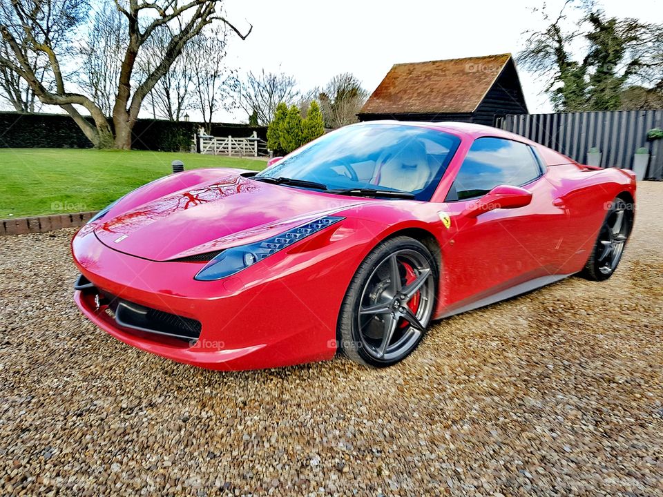 Beautiful Red luxury car Ferrari