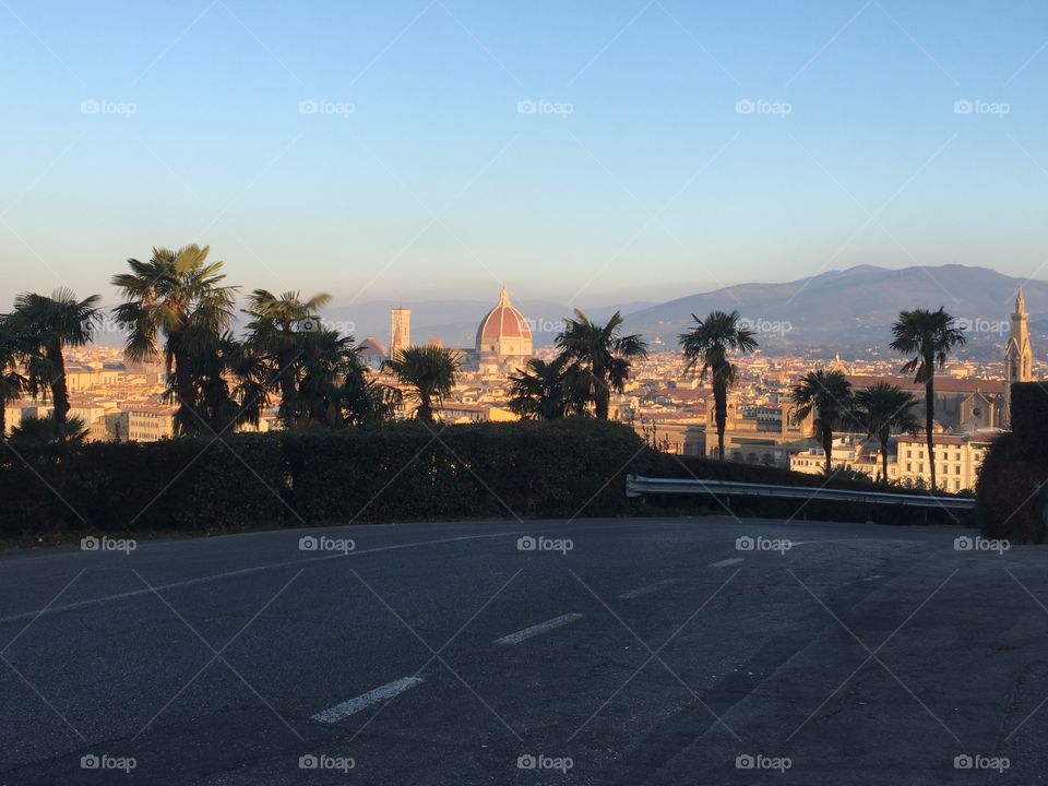 View over Florence at sunrise