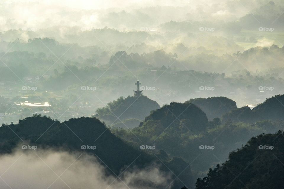 High angle view of mountians