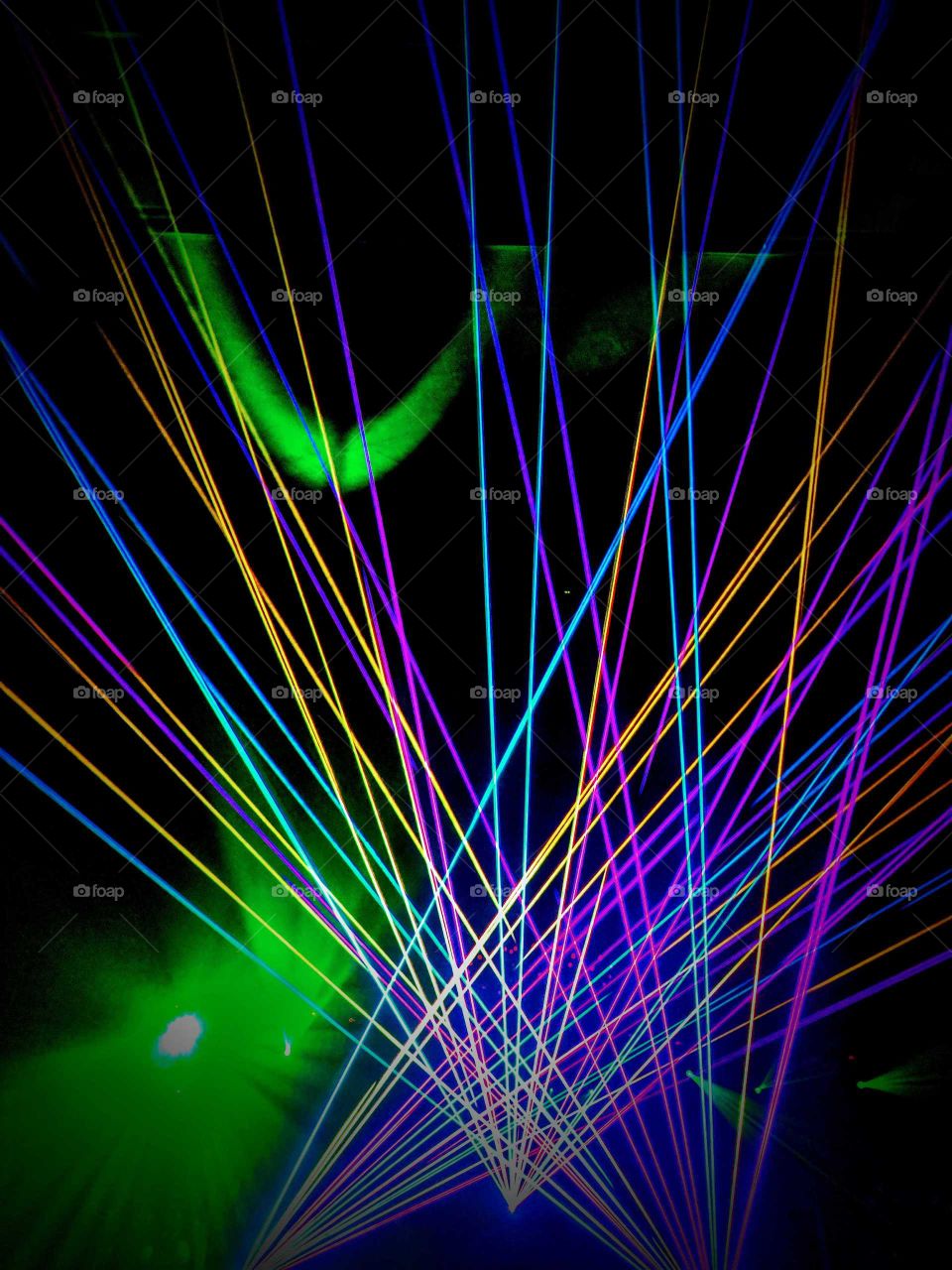 Colorful Lasers At Night
