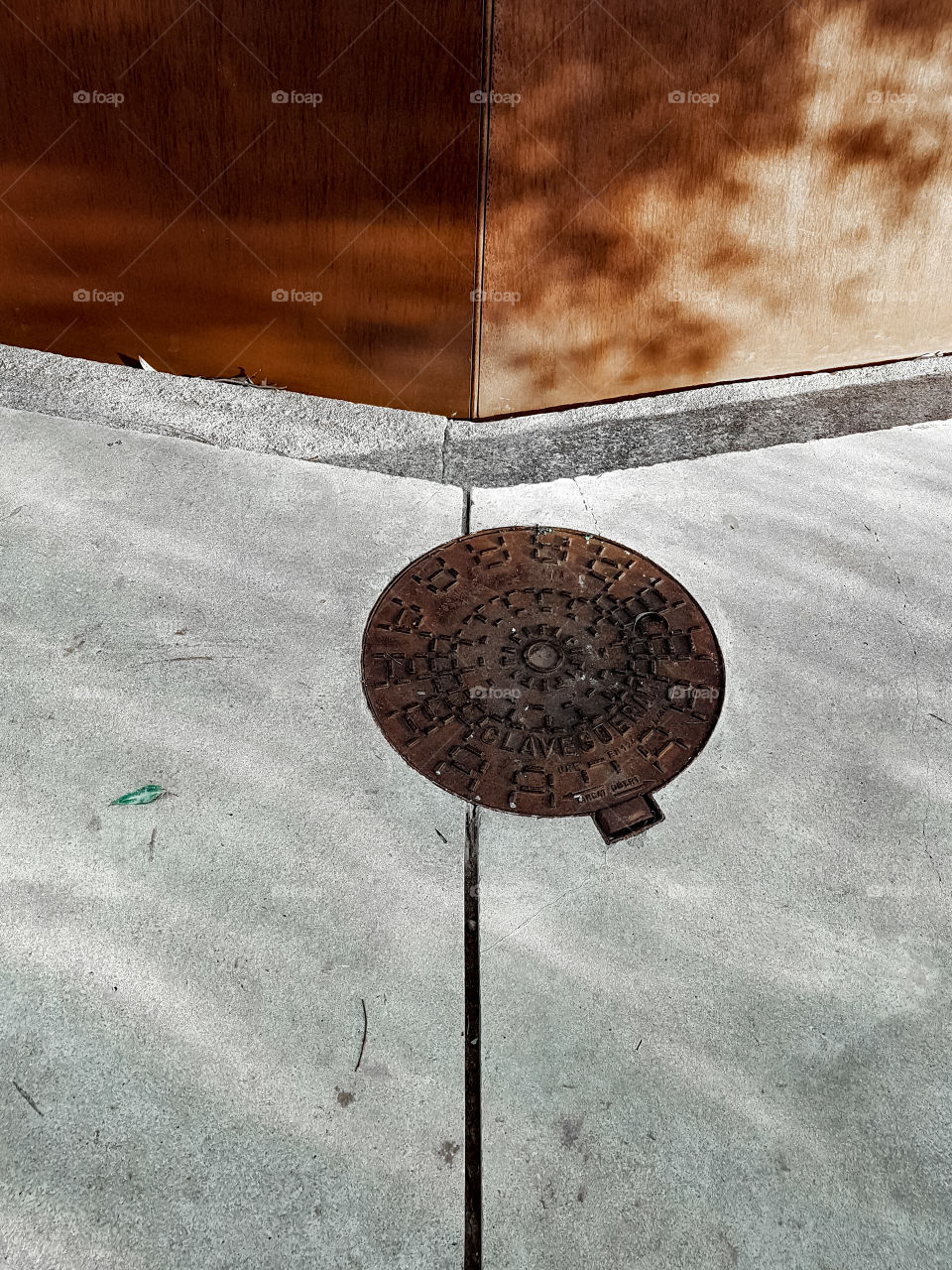 Close-up of a abstract circle on street 