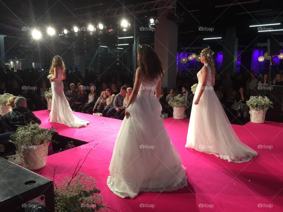 Fashion show at a wedding fair.