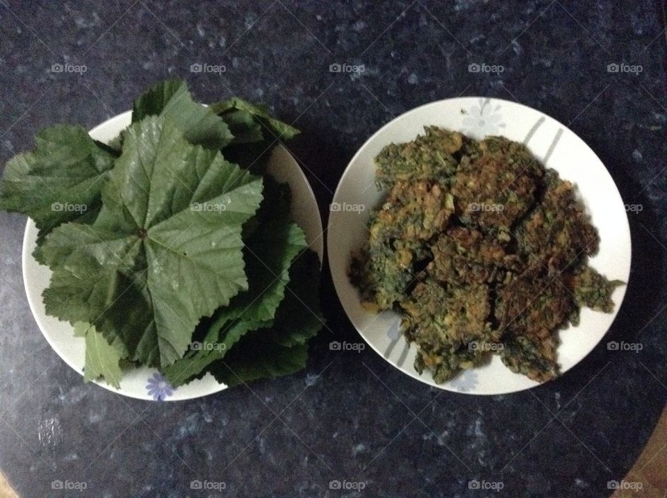 Foraged Food.  Mallow fritters,
