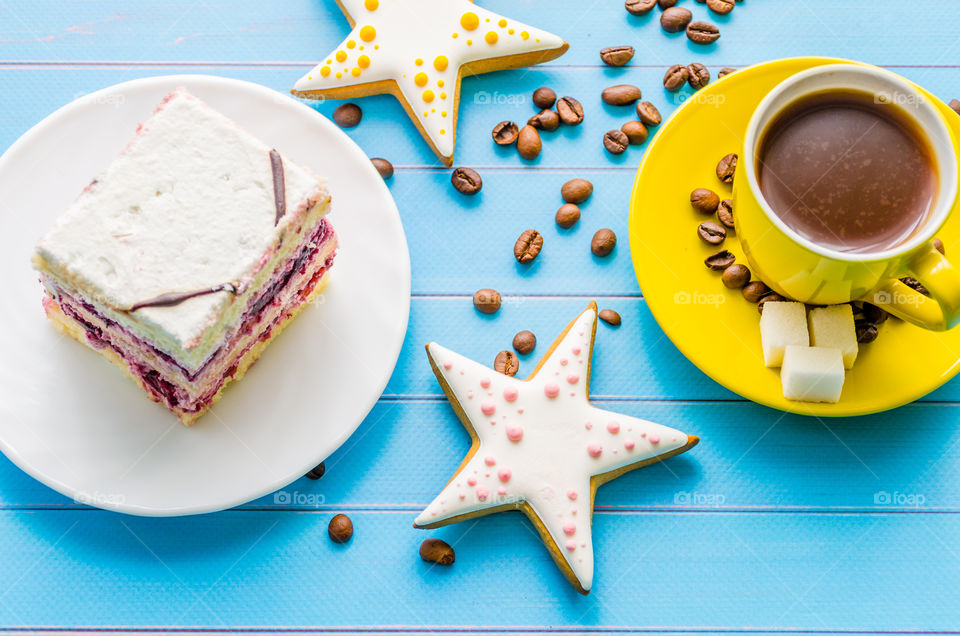 Still life with sweets and coffee