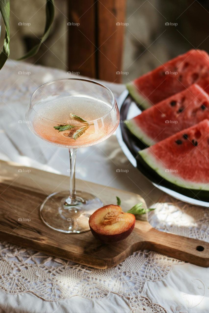 watermelon and cocktail