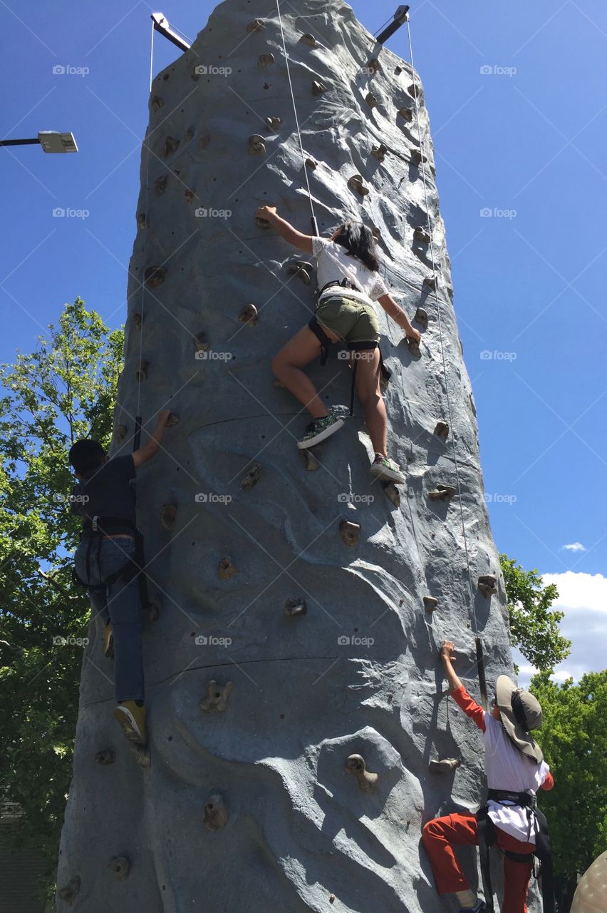 kids rock climbing