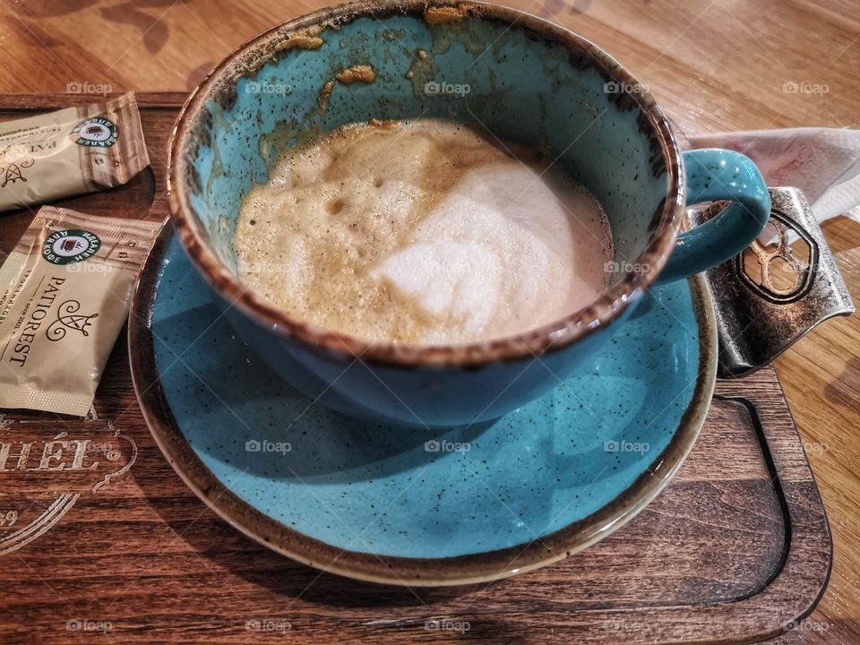 Coffee table served eat tasty view day outdoor outside street capture cafe restaurant