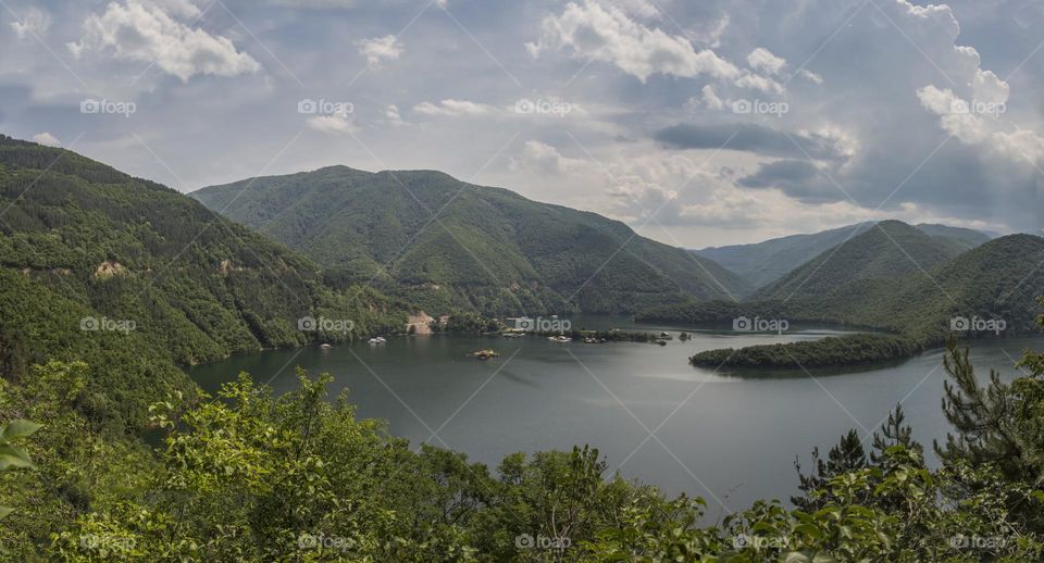Panorama of Vacha Dam, Devin Municipality, Bulgaria