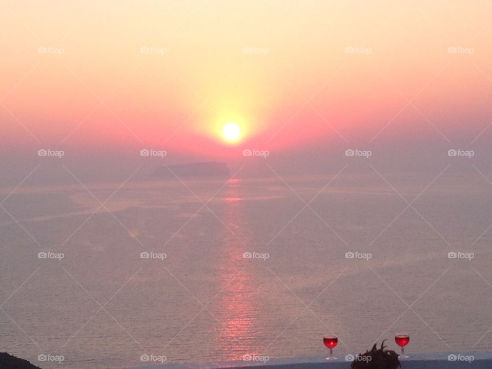 Sunset Santorini. The most beautiful sunset in the world