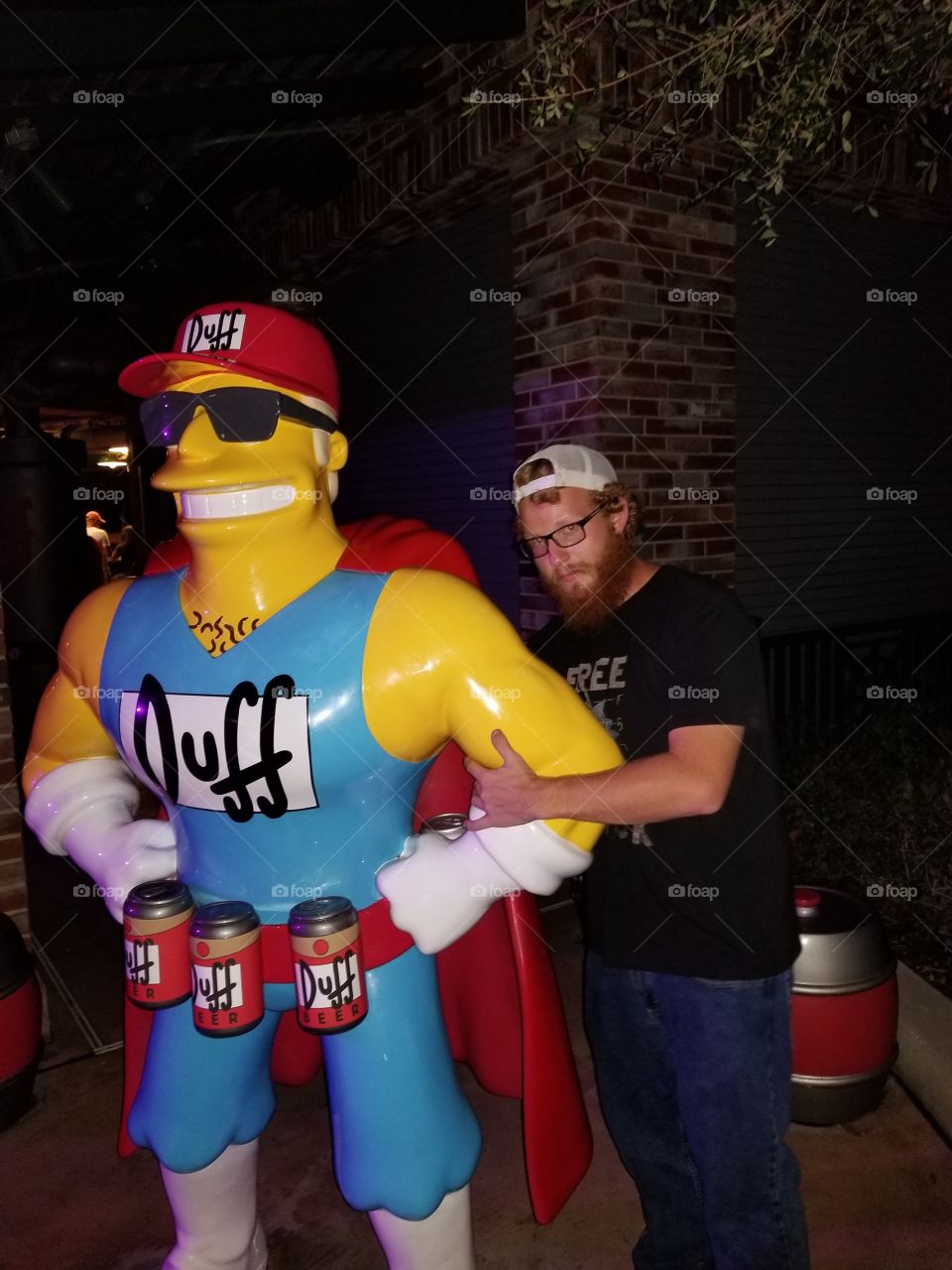 A candid picture of Duffman at Universal Studios Orlando FL