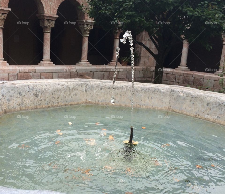 Water fountain at the Cloisters in New York 