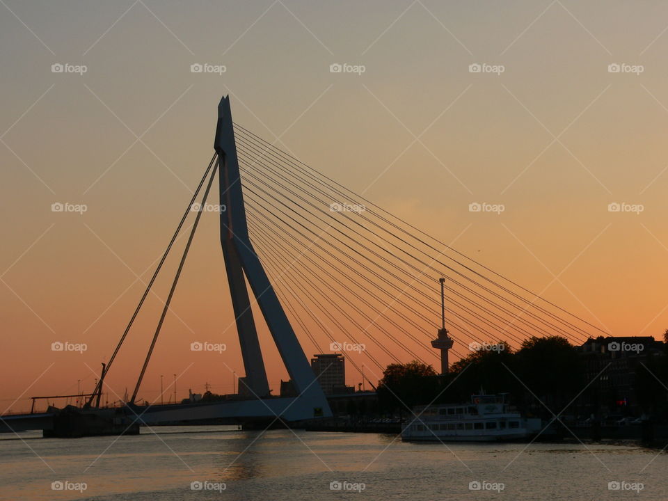 Sunset, Water, Bridge, Sky, Transportation System