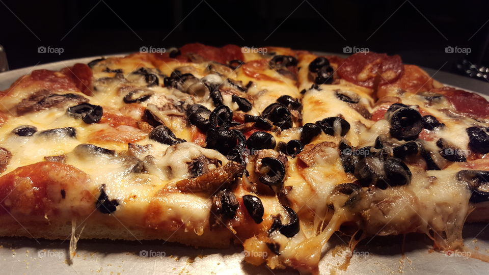 pizza with olives