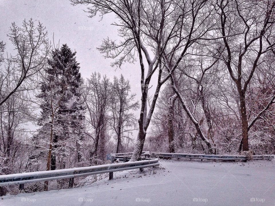 View of a empty street in winter