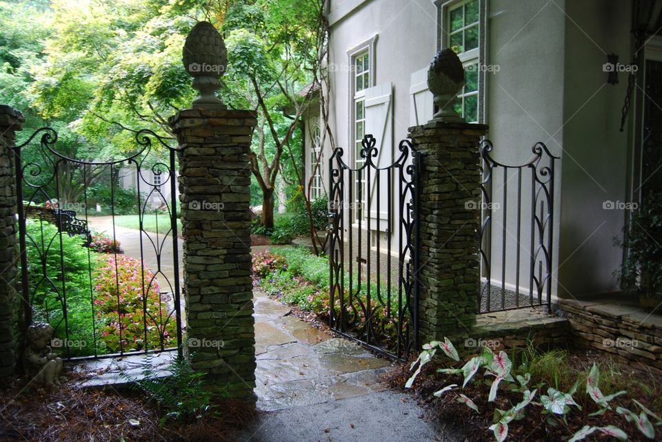 Gate and stone entrance 