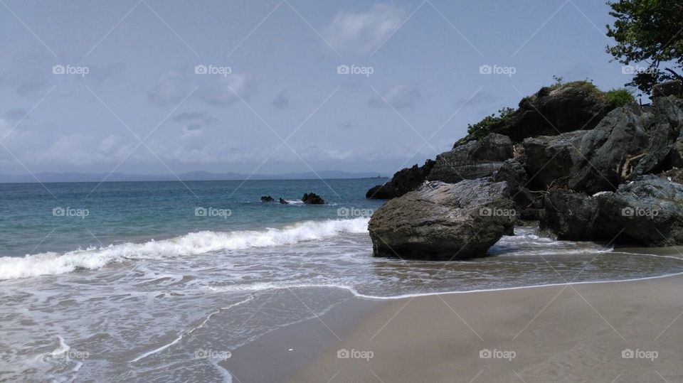 Samana Bay rocky shore