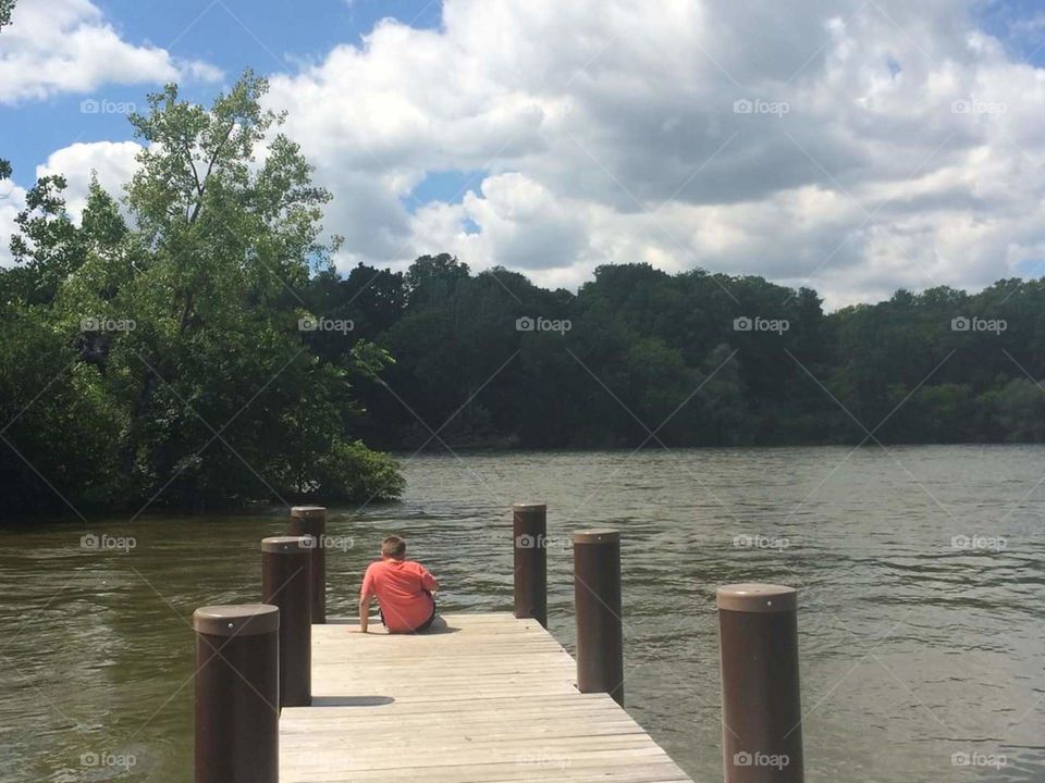 sitting on the dock