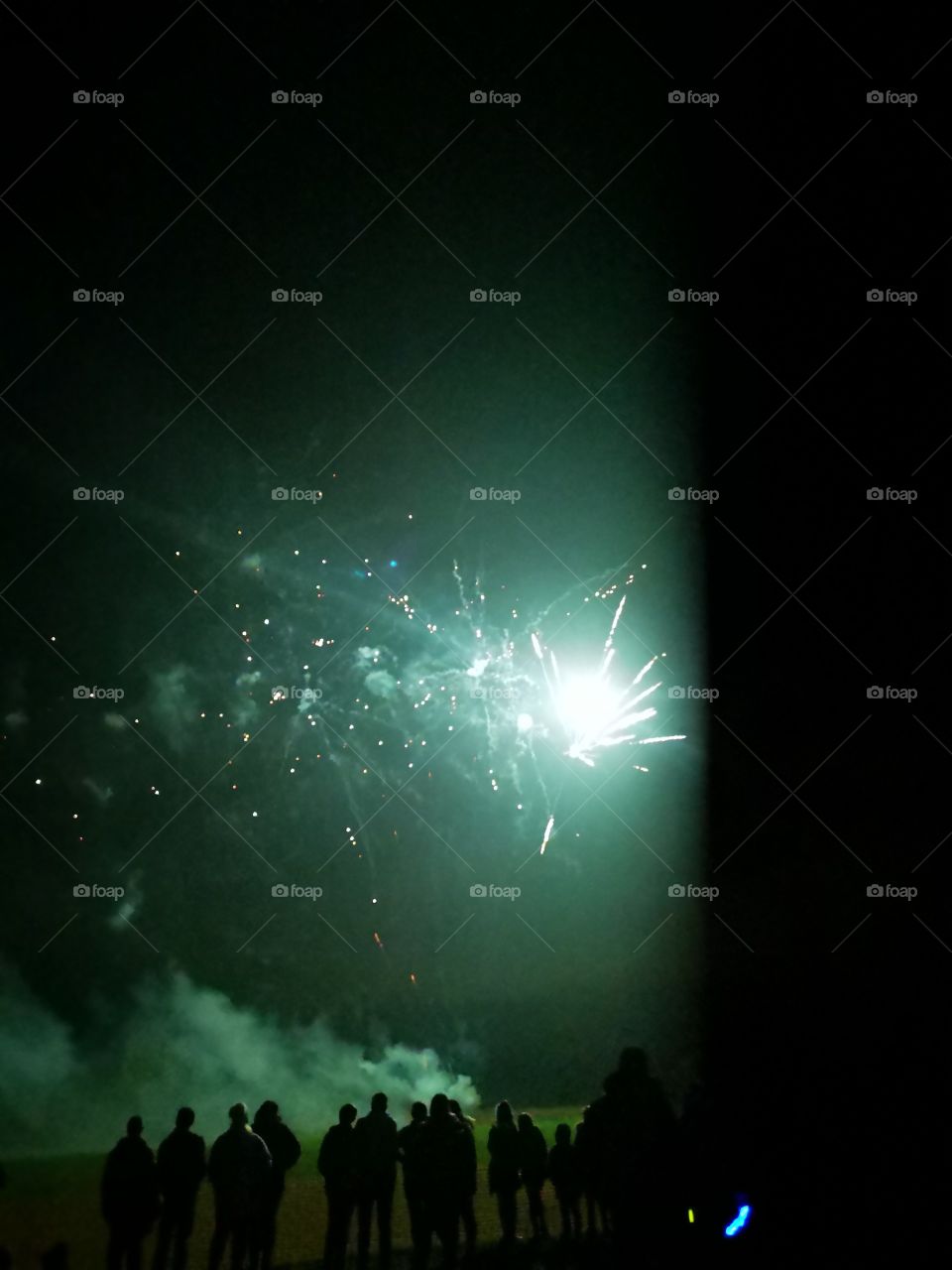 green fireworks light