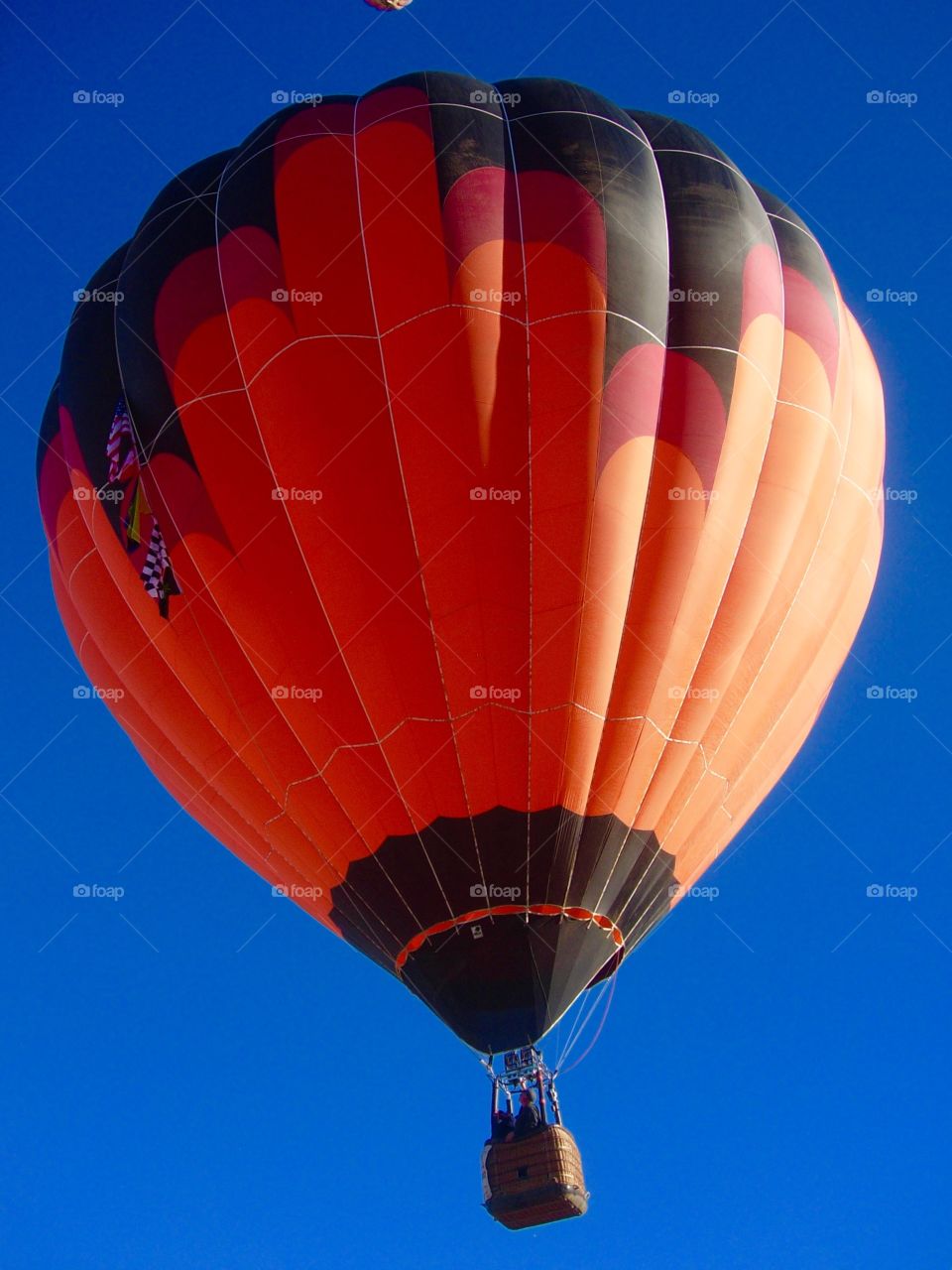 Hot air balloon in blue sky