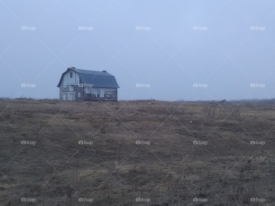 a lonely old barn