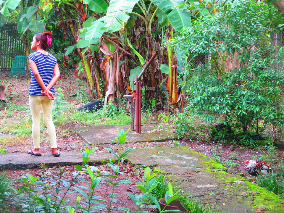 women on yard