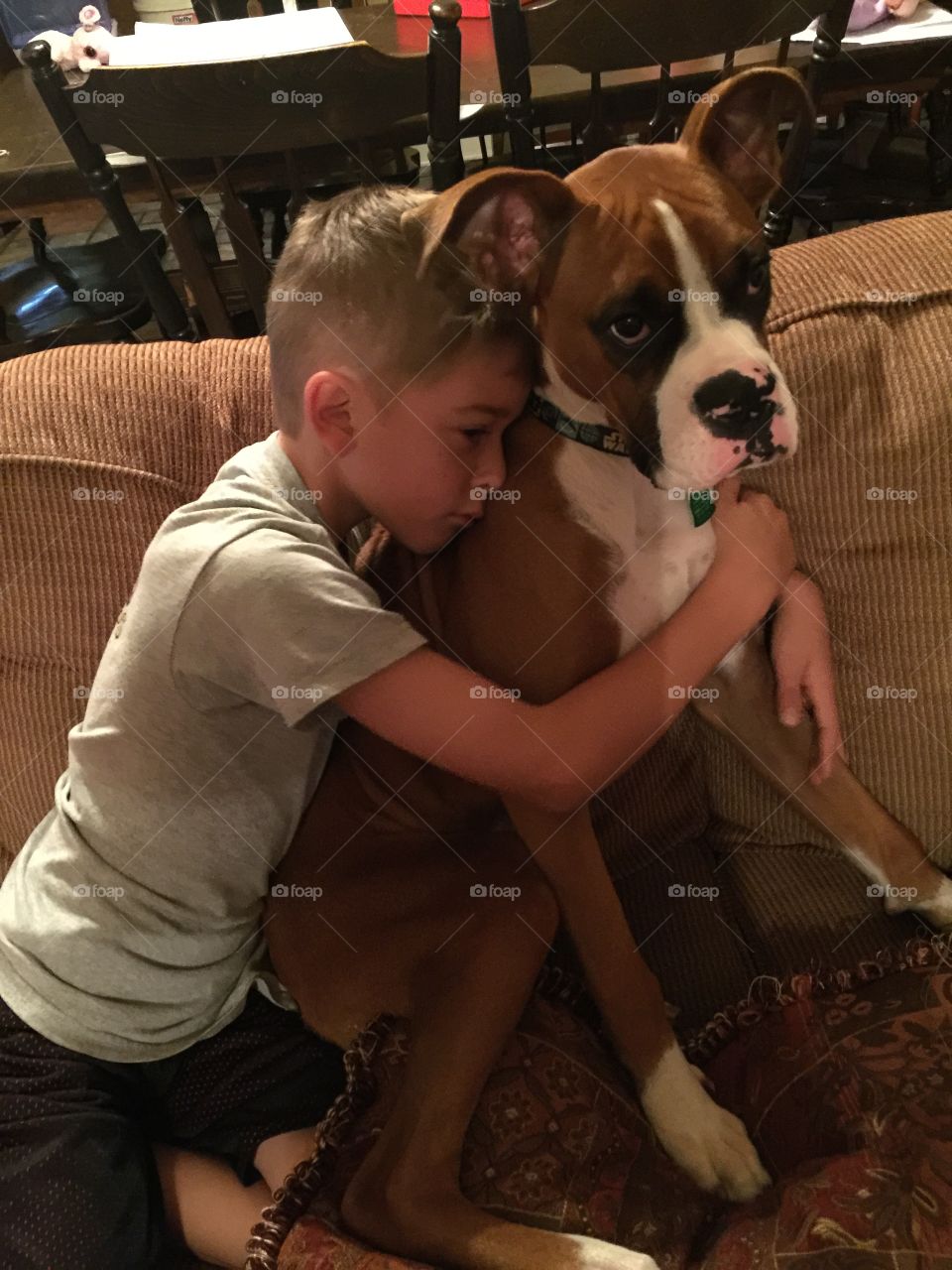 Sweet boy and his dog 