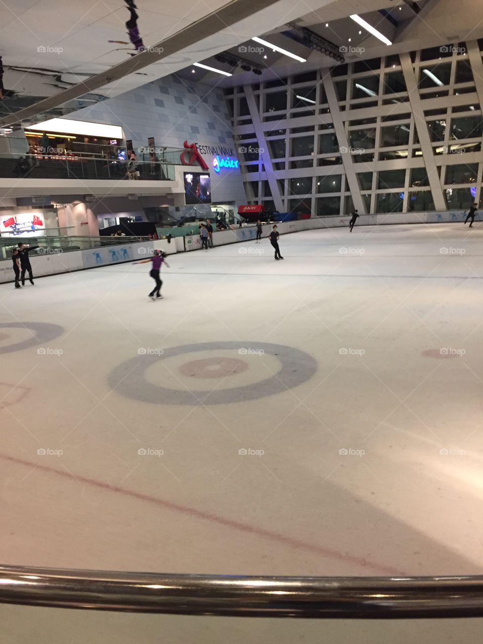 Festival Walk Ice Rink in Hong Kong, Festival Walk Mall. A Program in backwards order. 