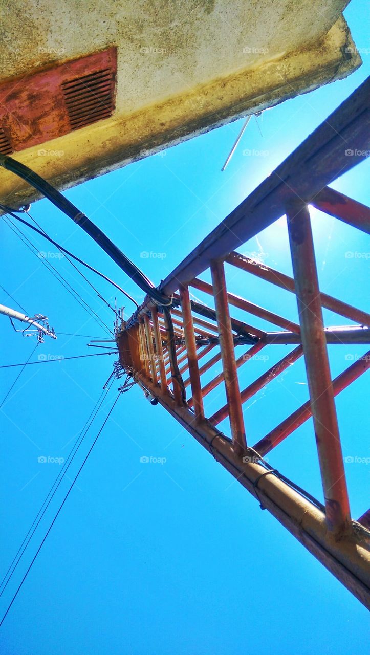 Telegraph pole from below