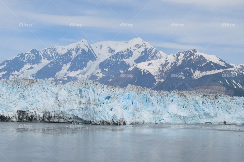 Alaskan glacier in ocean 